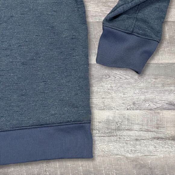 Under Armour Cold Gear Pullover Hoodie Womens L Big Logo Navy Blue Sweatshirt - Picture 4 of 8